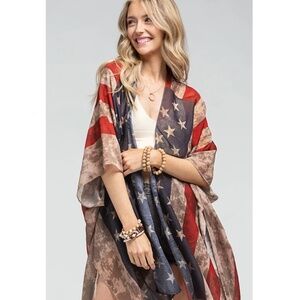 Patriotic Stars and Stripes Kimono